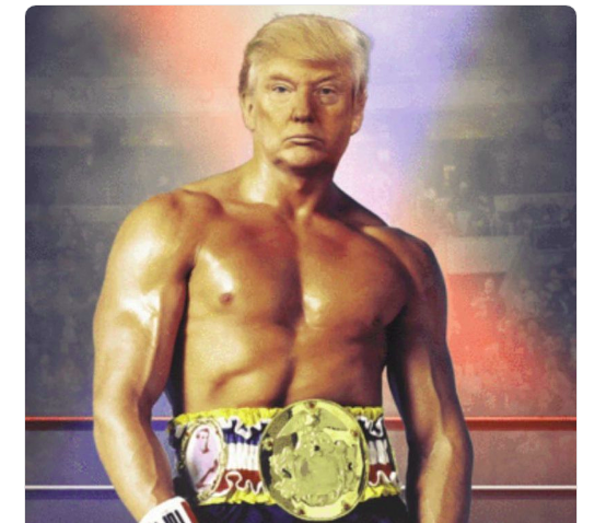 Трамп опубликовал свое фото в Twitter с торсом Сталлоне