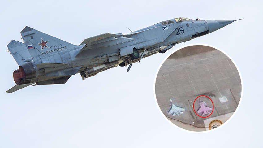 На российском аэродроме стоят два розовых самолета МиГ-31: какая причина такого цвета