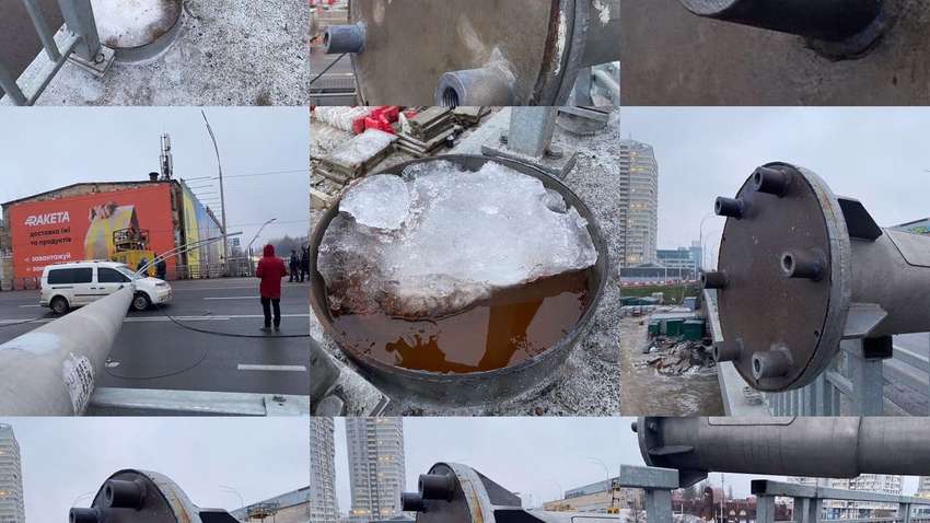 На обновленном Шулявском путепроводе Киева упали сразу три столбы освещения (видео) На обновленном Шулявском путепроводе Киева упали сразу три столбы освещения (видео)