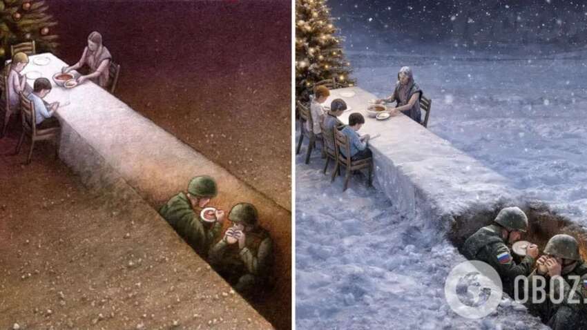 Дорисовали триколоры: как Россия присвоила украинскую иллюстрацию о Рождестве