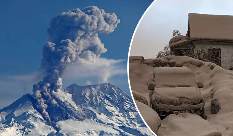 У Росії прокинувся величезний вулкан: попіл накрив найближчі поселення У Росії прокинувся величезний вулкан: попіл накрив найближчі поселення