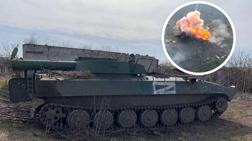 Величезний вибух російського конвою після атаки українських сил. На відео видно ударну хвилю