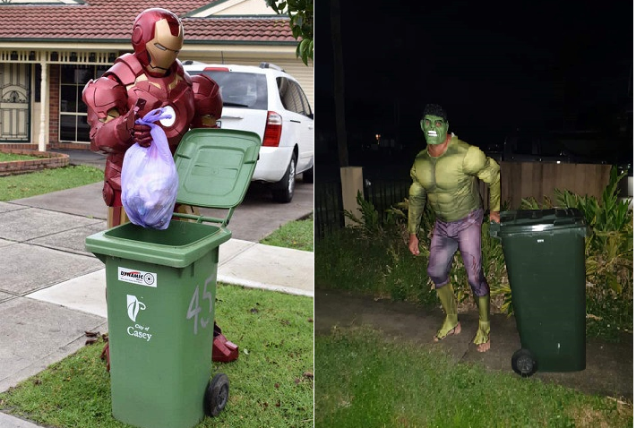 Женщина-банан, монстр и принцессы: австралийцы публикуют забавные фото с «прогулок» к мусорным бакам
