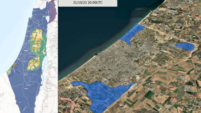 Наступ армії Ізраїлю у Секторі Гази відбувається з трьох сторін: карта бойових дій Наступ армії Ізраїлю у Секторі Гази відбувається з трьох сторін: карта бойових дій