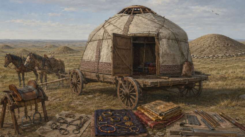 В Казахстане нашли уникальный "дом на колесах" возрастом старше 1000 лет