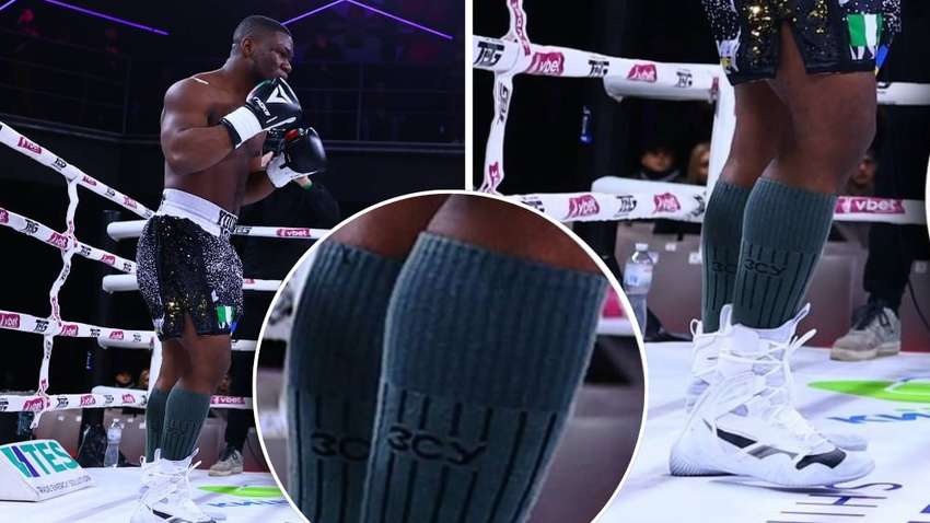 Боксер вышел на бой против украинца в носках "ВСУ"