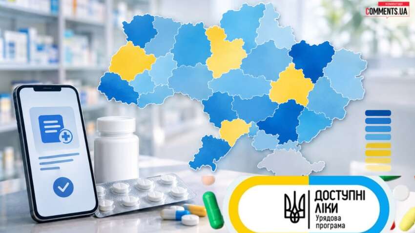 Рекордні 94% та аутсайдери: НСЗУ оприлюднила рейтинг областей за програмою "Доступні ліки"