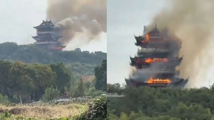 У Китаї повністю згорів 1500-річний храм через помилку туриста (ВІДЕО)