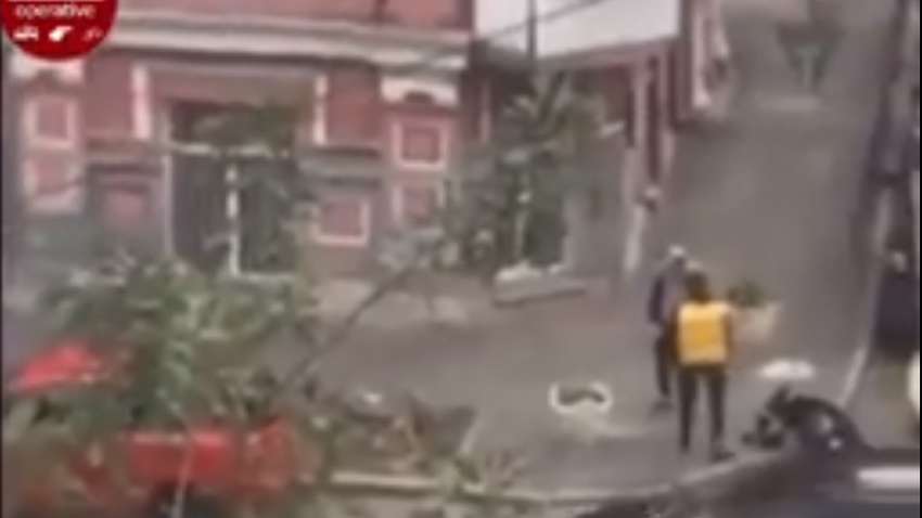 В Киеве два курьера Glovo не поделили дорогу и устроили драку, - ВИДЕО