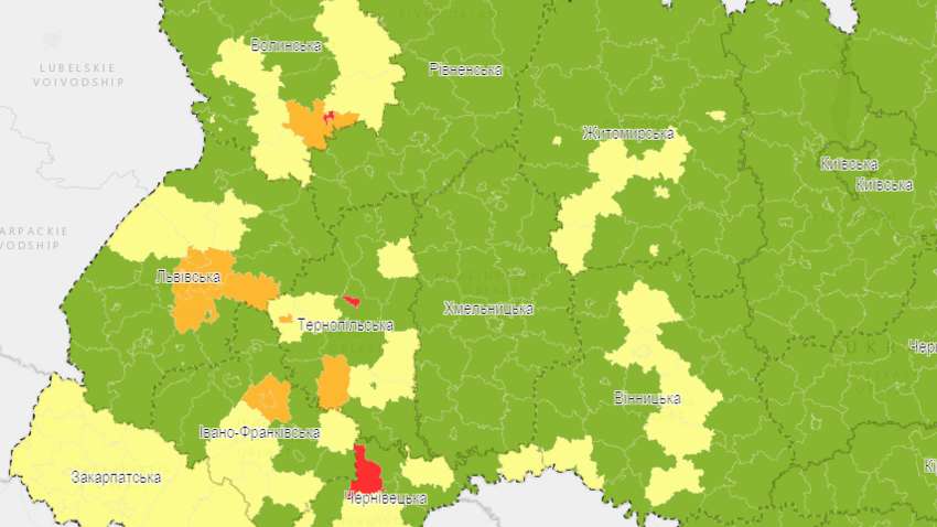 В Україні оновили поділ на карантинні зони (фото)