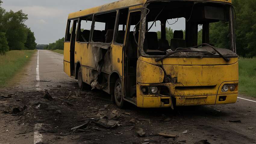 На Сумщині дрон рф вгатив по автобусу з цивільними: є жертви На Сумщині дрон рф вгатив по автобусу з цивільними: є жертви