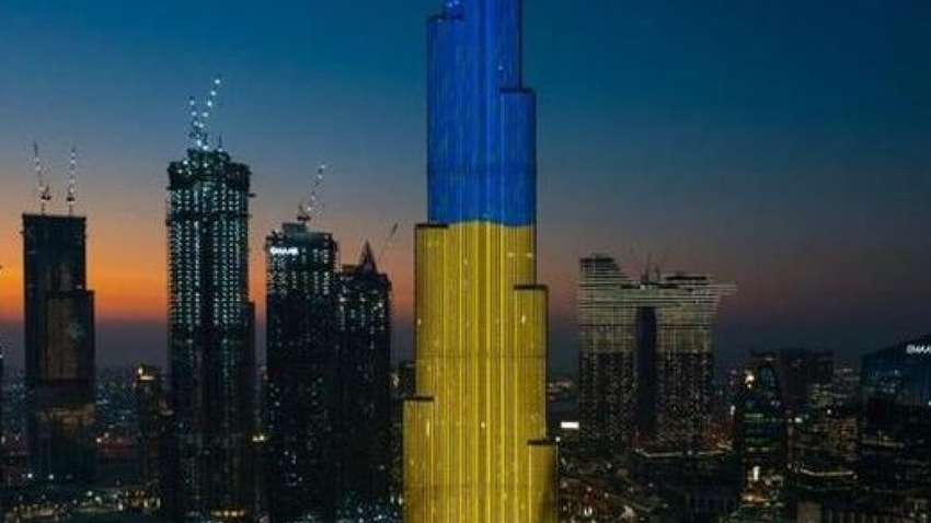 Найвищий хмарочос планети засяяв кольорами прапора України (ВІДЕО) Найвищий хмарочос планети засяяв кольорами прапора України (ВІДЕО)