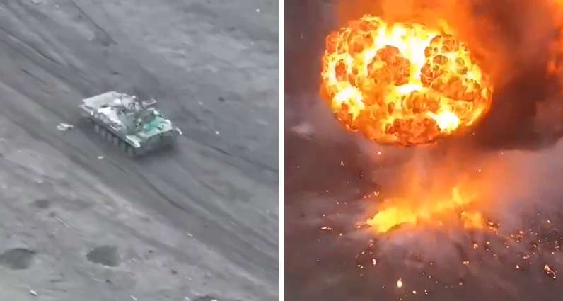 Російська БМП перетворилася на пил: потужна детонація потрапила на відео