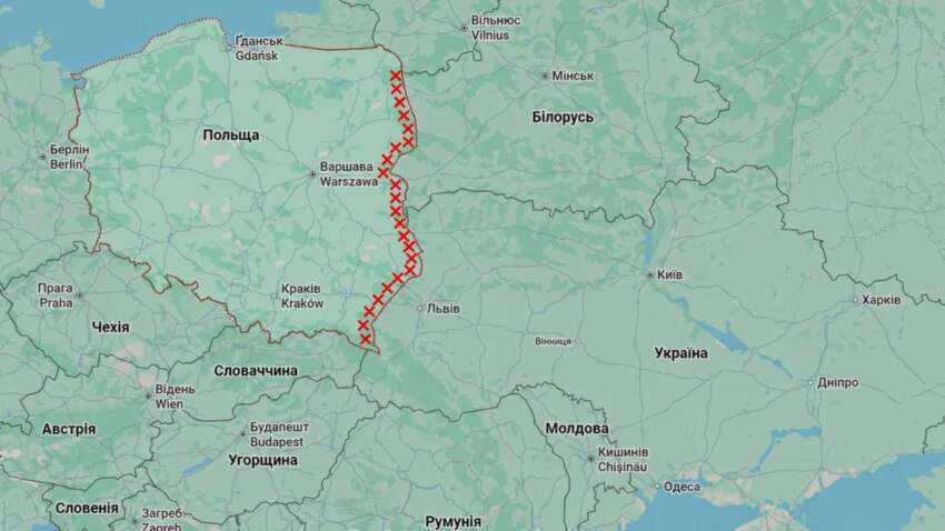 Польша ограничивает воздушное движение на границе с Украиной и Беларусью: ожидаются обстрелы