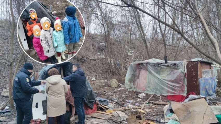 Семья с пятью детьми жила в посадке: дети ничего не ели и спали на земле