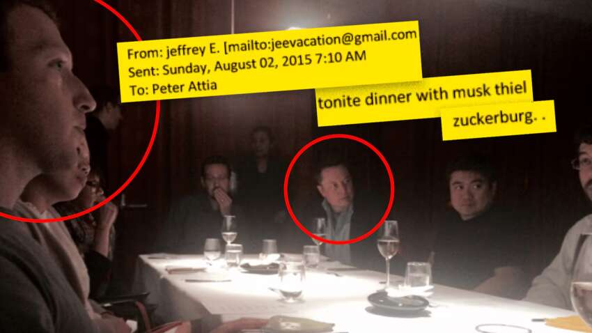 Ілон Маск і Марк Цукерберг у файлах Епштейна: знайшли нове фото