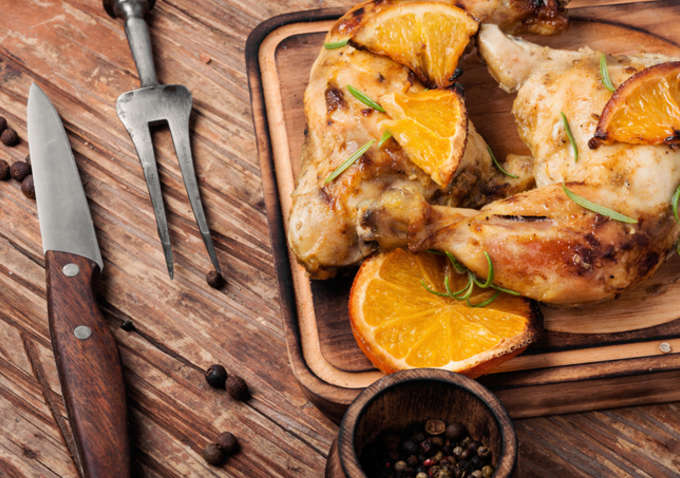 Блюдо дня: рецепт куриных окорочков с апельсинами Блюдо дня: рецепт куриных окорочков с апельсинами