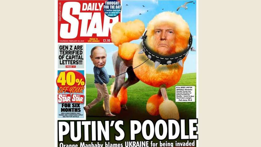 В прессе Трампа назвали «пуделем Путина» из-за обвинений в сторону Украины В прессе Трампа назвали «пуделем Путина» из-за обвинений в сторону Украины