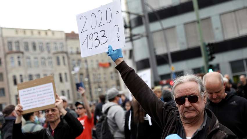 Антикарантинная демонстрация в Берлине: более сотни задержанных