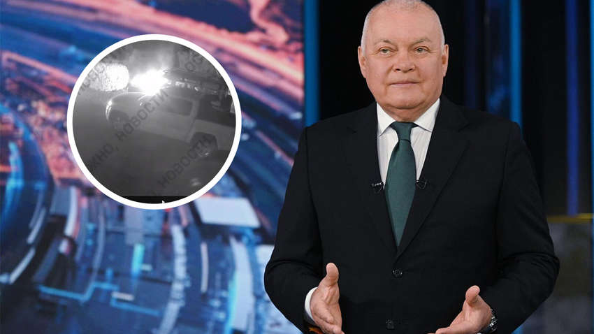 Невідомий підпалив машину російського пропагандиста Кисельова в Криму (ВІДЕО)