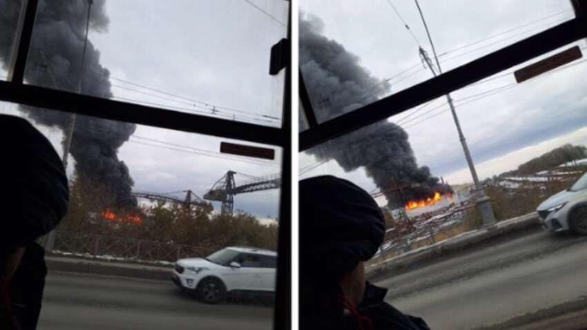 Велика пожежа в Росії: у Новосибірську горить склад, дим видно з різних районів міста (ВІДЕО)