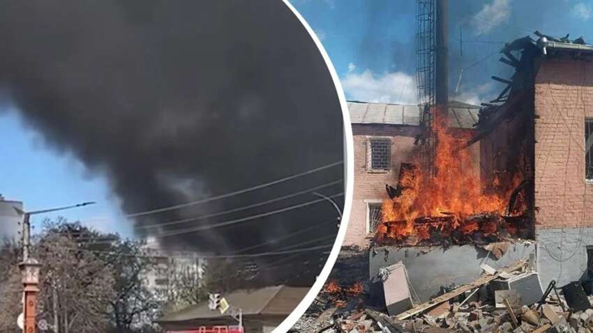 Пекельне влучання і пожежа: РФ прицільно вдарила стратегічну будівлю на півночі України 