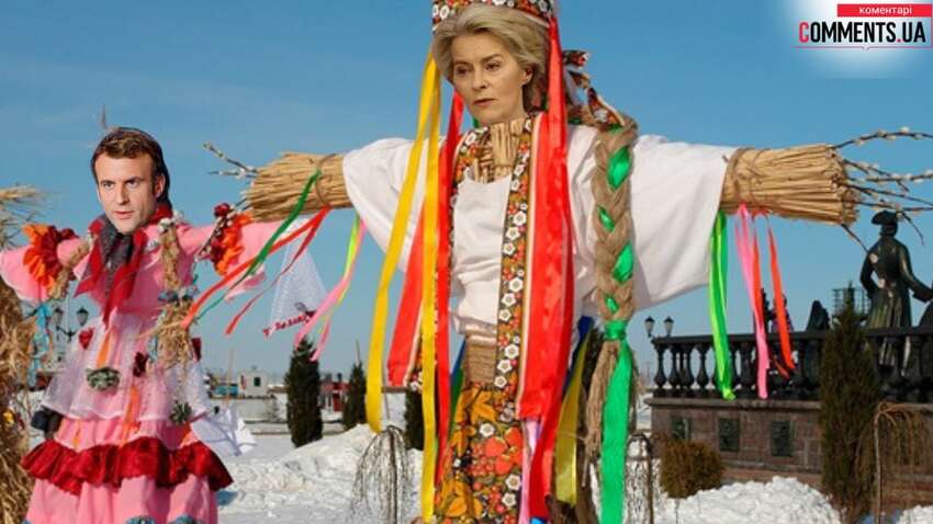 В Донецке на Масленицу сожгли чучела Макрона, Джонсона и фон дер Ляйен (ВИДЕО)