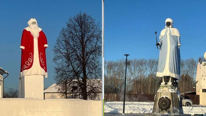 Мешканці в шоці: у Росії Леніна та Катерину IІ вбрали в костюми Діда Мороза та Снігуроньки