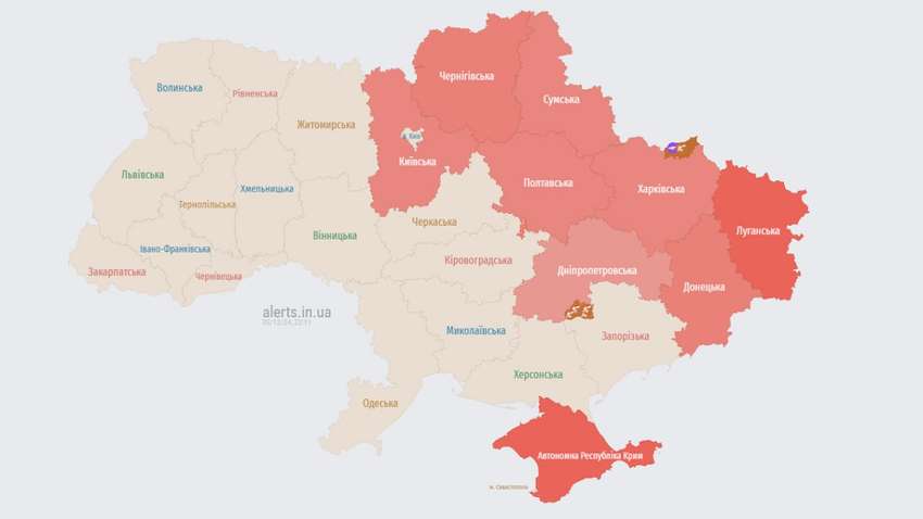 Повітряна тривога в Україні: де можуть бути обстріли