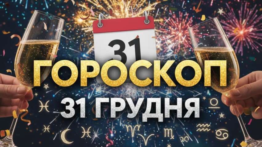 Новорічний гороскоп 31 грудня: що кожному знаку Зодіаку варто зробити, щоб увійти в 2026 рік з удачею Новорічний гороскоп 31 грудня: що кожному знаку Зодіаку варто зробити, щоб увійти в 2026 рік з удачею