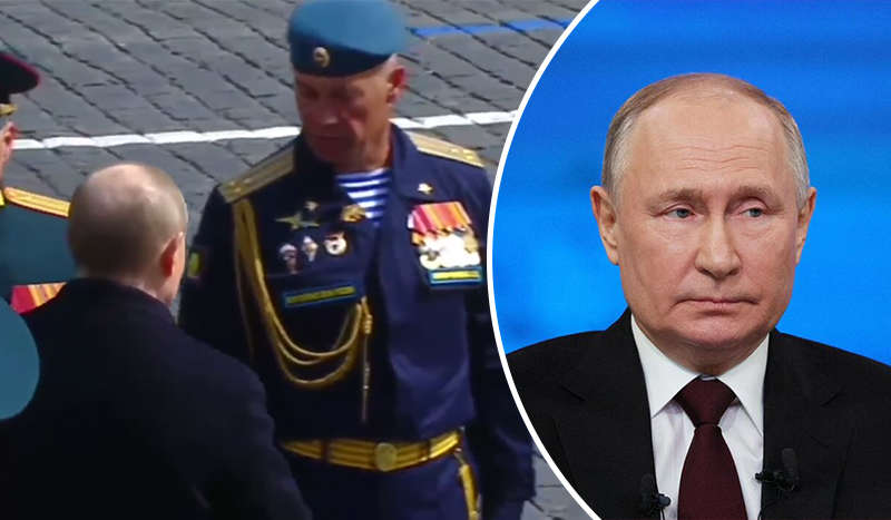 Путіну на параді у Москві два російські офіцери не віддали честь