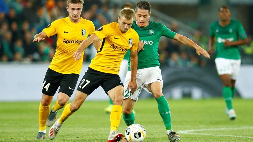 Лига Европы. «Александрия» сумела вырвать ничью в матче с «Сент-Этьенном»