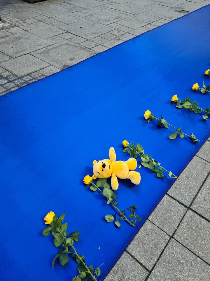 В Болгарии среди улицы выложили желтые розы в поддержку Украины - фото 2