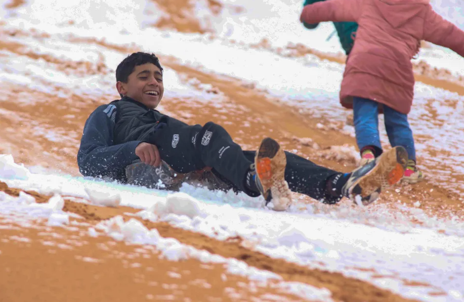 В пустыне Сахара выпал снег: редкие фото заснеженных песчаных дюн - фото 2