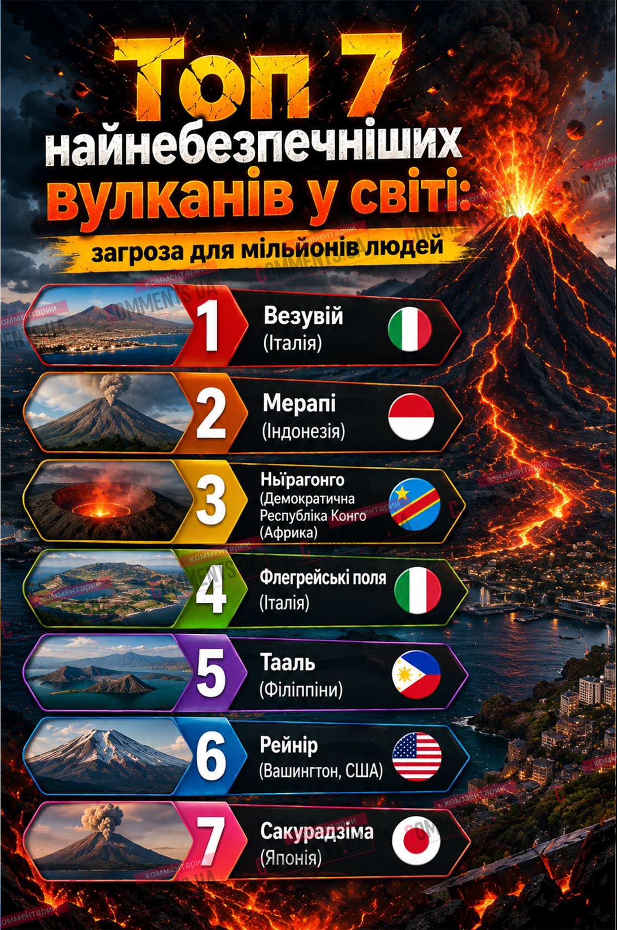 Жизнь миллионов людей под страшной угрозой: эти 7 опасных вулканов лучше избегать (ИНФОГРАФИКА) - фото 2 Жизнь миллионов людей под страшной угрозой: эти 7 опасных вулканов лучше избегать (ИНФОГРАФИКА) - фото 2