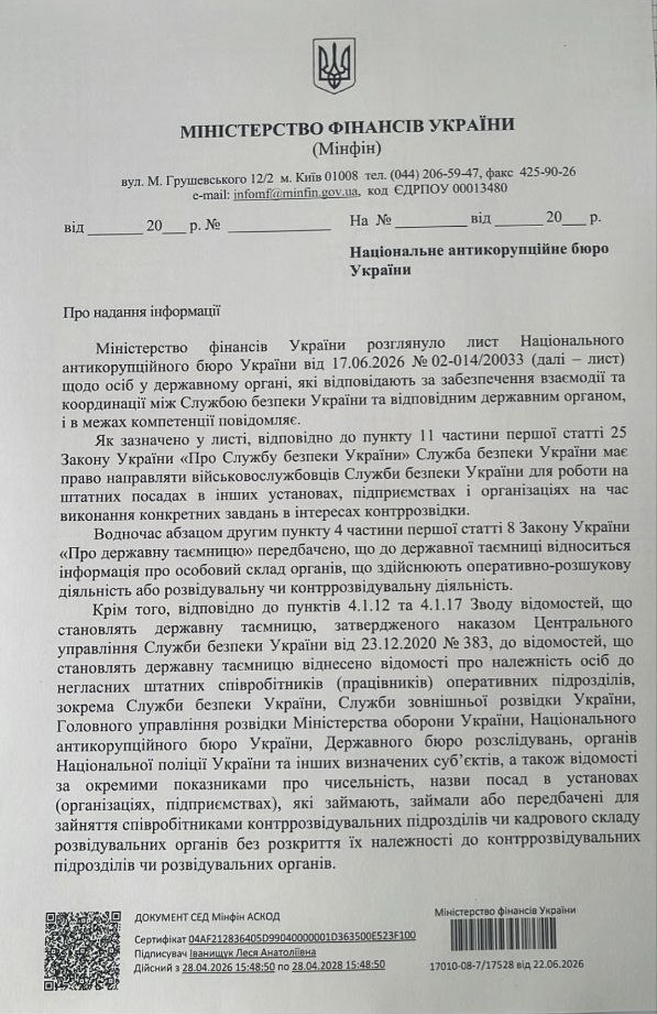 НАБУ собирает данные о засекреченных сотрудниках СБУ в министерствах и ведомствах: запросы Бюро раскритиковали юристы и депутаты - фото 2