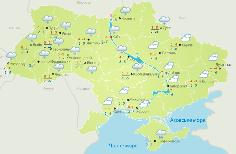 Гололедица и снег: погода в Украине 14 января (карта)  - фото 2