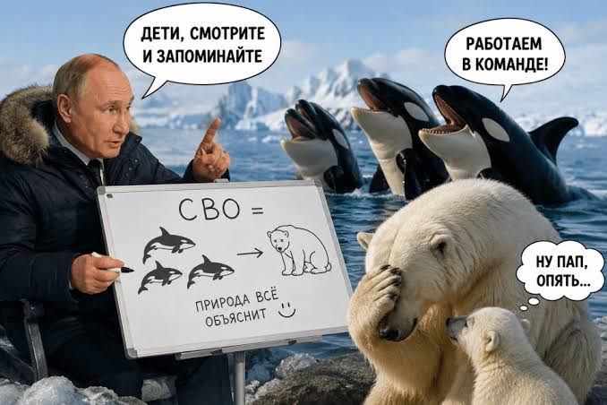 Жертва искусственного интеллекта: зачем Путин придумал басню о косатках, которые едят медведей - фото 2