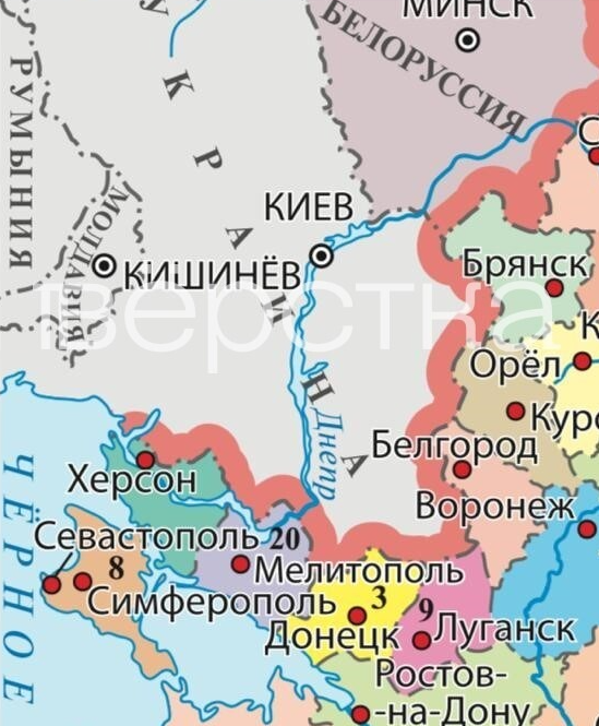 Медведев показал карту украинских территорий, которые хочет оккупировать Россия - фото 2