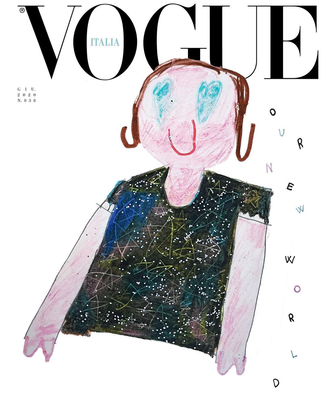Обложку итальянского Vogue на тему карантина нарисовали дети - фото 3