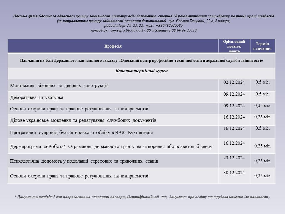 В Одессе совершеннолетние могут бесплатно получить новую профессию: детали - фото 3