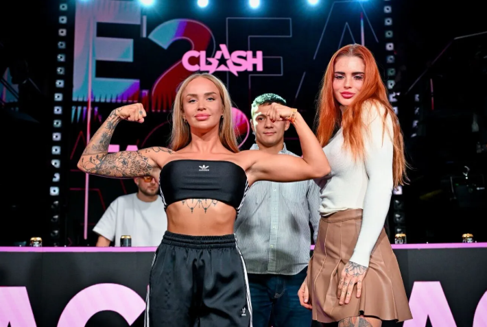 Бойчихи ММА на битве взглядов стали целоваться в губы и показывать грудь (ФОТО) - фото 2