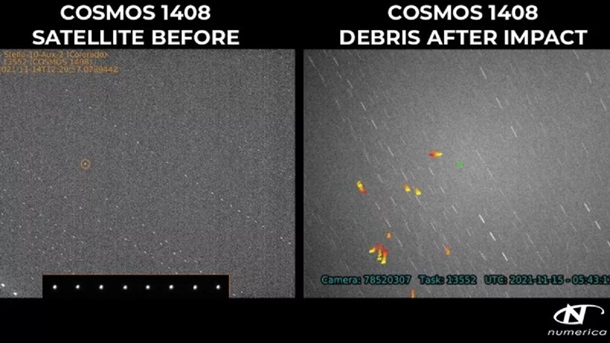 Наземний телескоп зафіксував уламки знищеного Росією супутника (ФОТО) - фото 2
