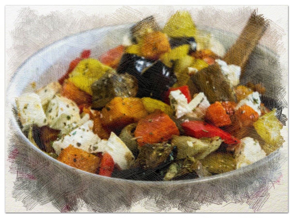 Салат печёные овощи с фетой