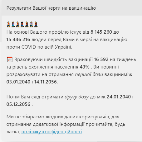 Калькулятор черги: українцям пропонують вирахувати свою дату вакцинації від коронавірусу - фото 5