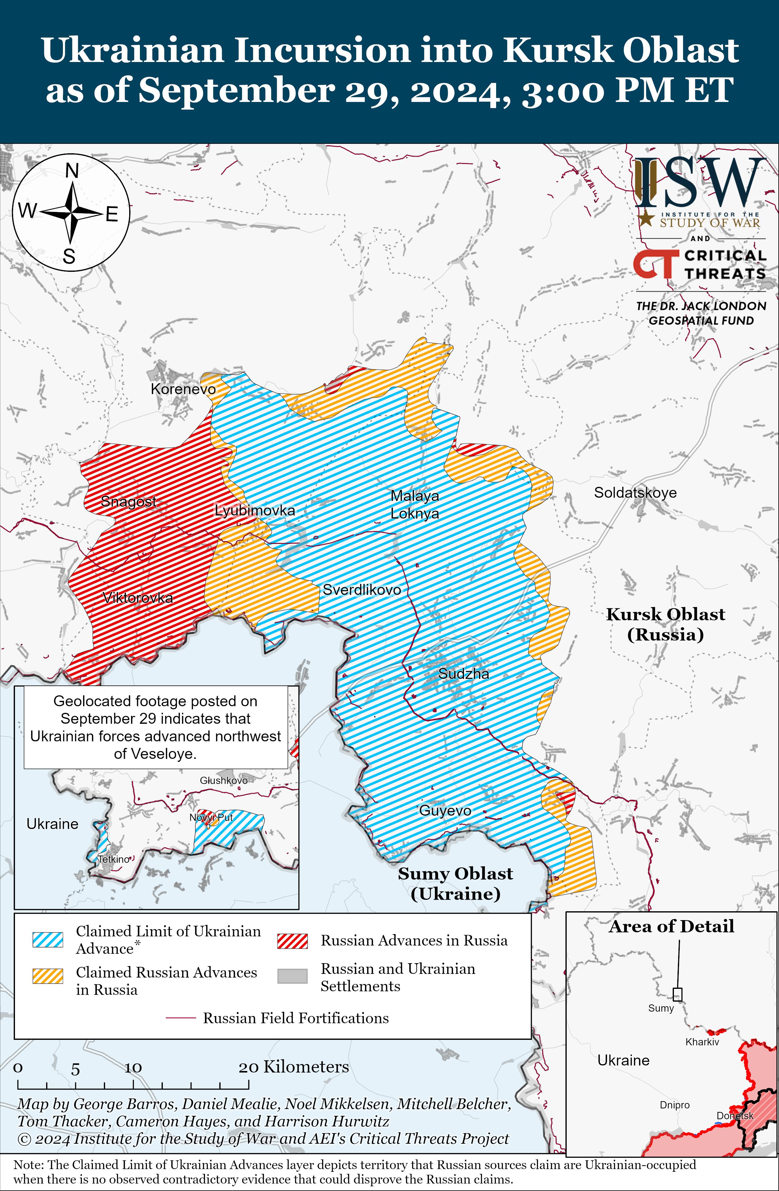 ВСУ пошли на штурм: обновлённая карта ISW в Курской области - фото 2