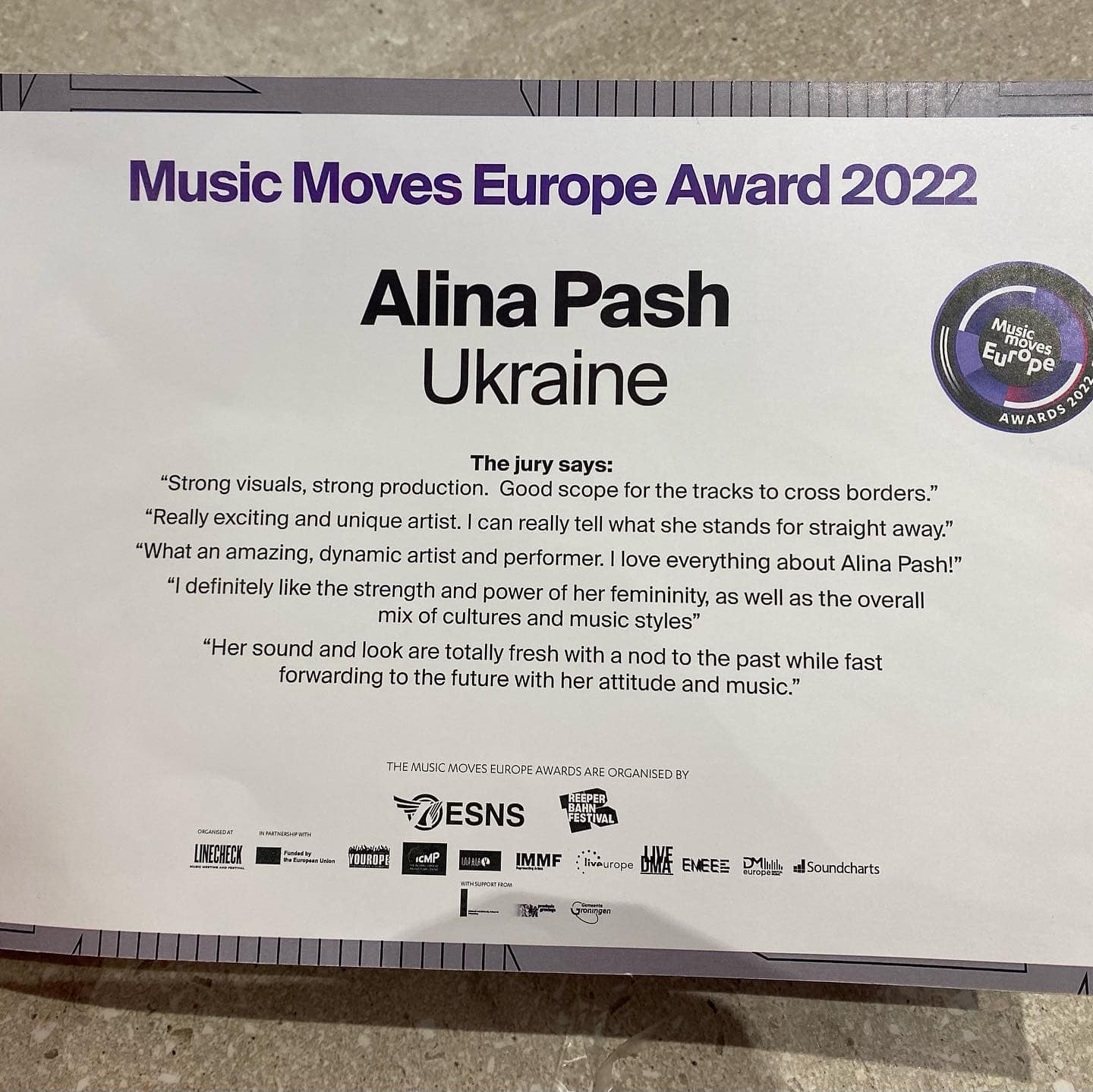 Українська співачка стала переможницею Music Moves Europe Awards 2022 - фото 2