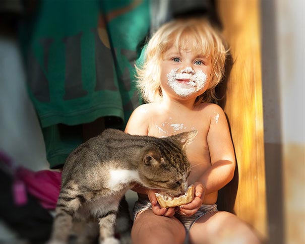 Двадцать фотографий, доказывающие, что ребёнку нужен кот - их очарование и теплота зашкаливает - фото 20