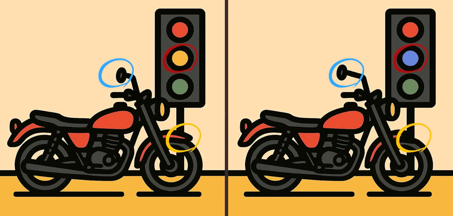 Тест на IQ: знайдіть 3 відмінності на картинці мотоцикла за 20 секунд - фото 2