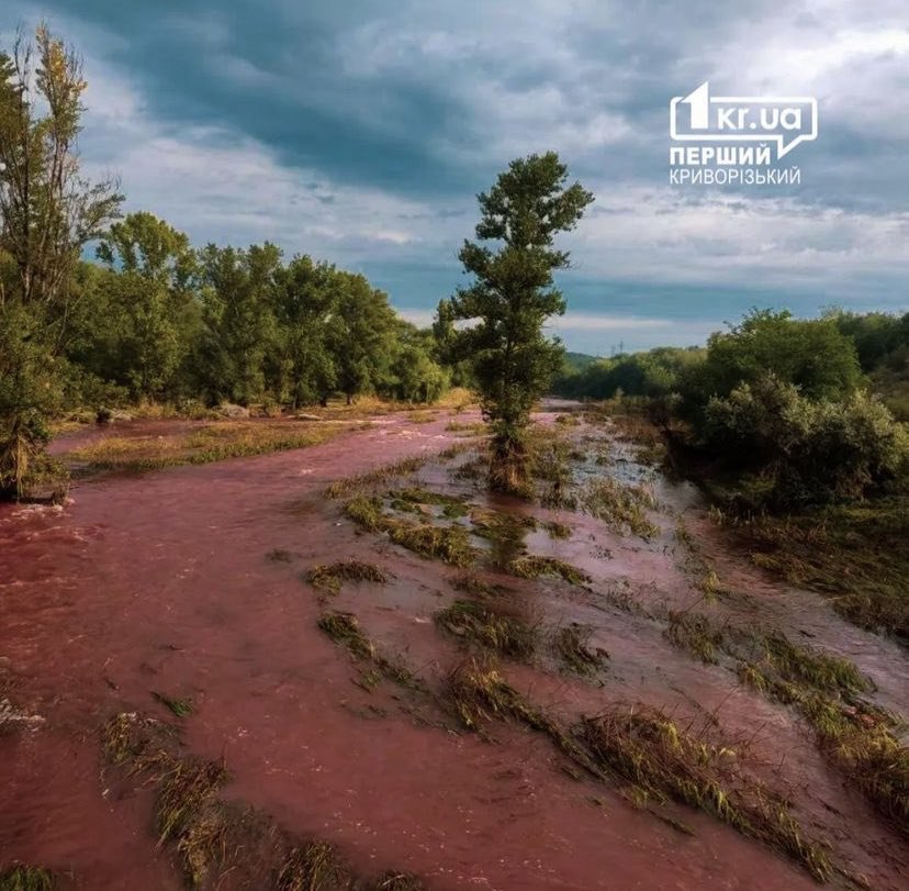 Вода в річці Інгулець у Кривому Розі стала червона - фото 4